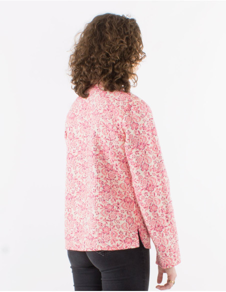 Veste coton matelassée réversible boutons ronds