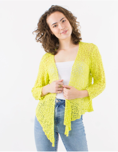 Popcorn polyester knitted jacket