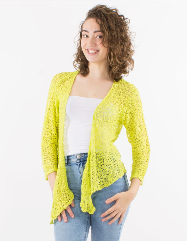 Popcorn polyester knitted jacket
