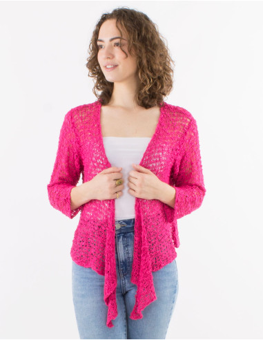 Popcorn polyester knitted jacket