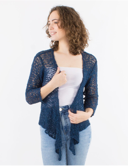 Popcorn polyester knitted jacket