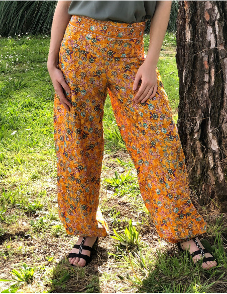 Pantalon polyester 2 poches sari imprimé