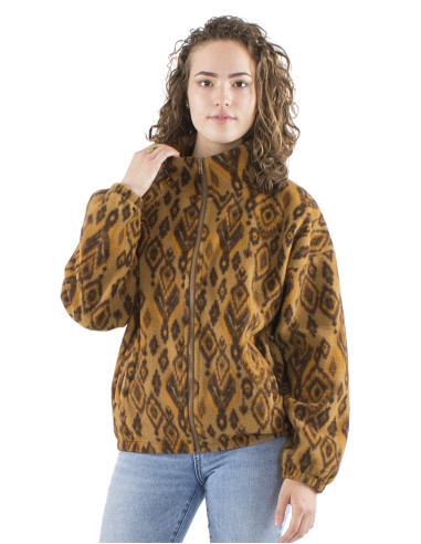 Knitted polar polyester jacket with Lovina print