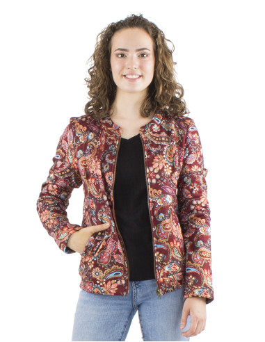 Veste maille fourrée imprimé Romanesque