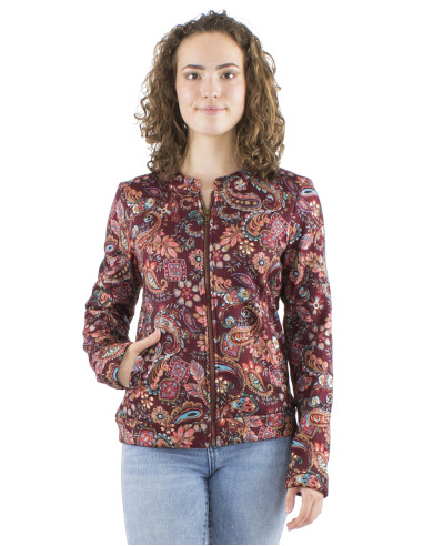 Veste maille fourrée imprimé Romanesque