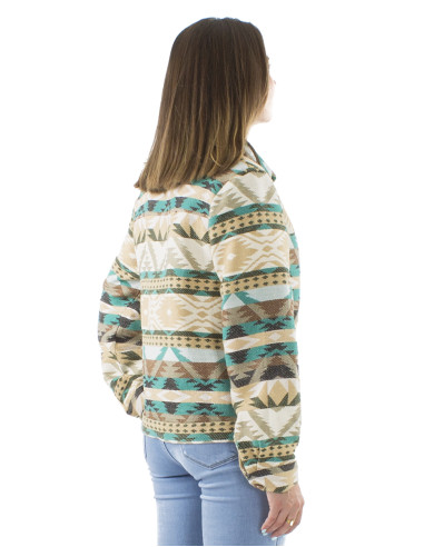 83% Cotton 17% Acrylic jacket with 2 pockets and geometric print