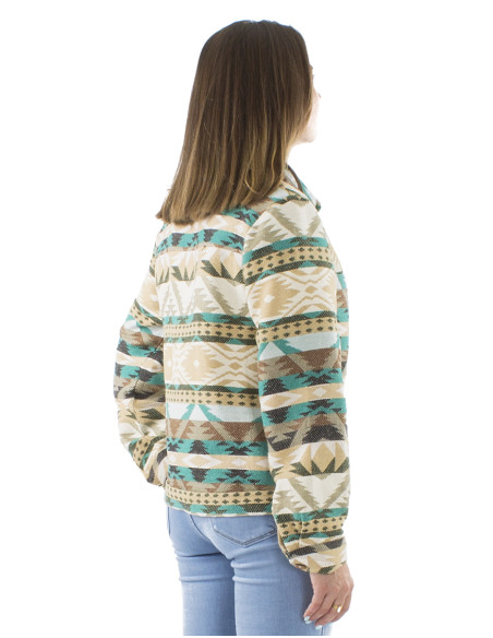 83% Cotton 17% Acrylic jacket with 2 pockets and geometric print