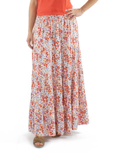 Jupe viscose volants large ceinture imprimé Pretty 2