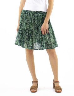 Mini jupe coton froissé imprimé Herma