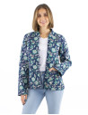 Reversible cotton jacket with 2 prints and long sleeves