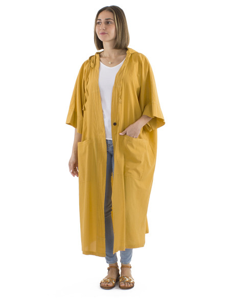 Veste coton uni capuche sw