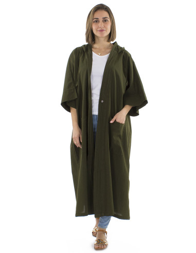 Veste coton uni capuche sw