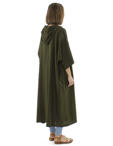 Veste coton uni capuche sw