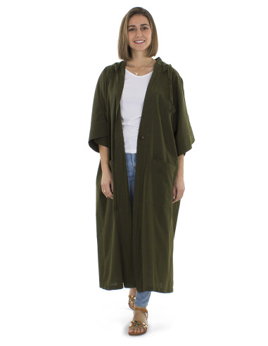 Veste coton uni capuche sw