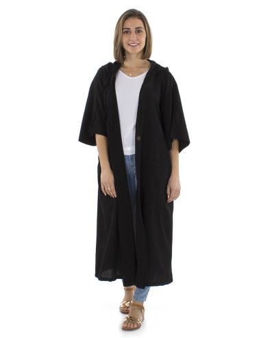 Veste coton uni capuche sw