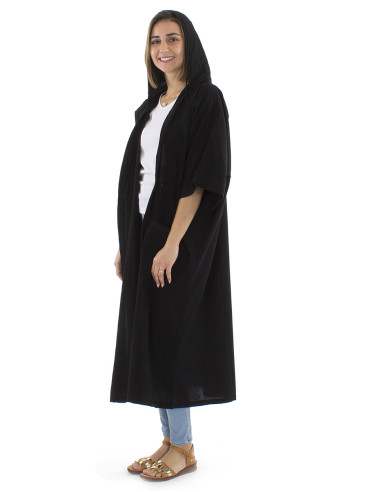 Veste coton uni capuche sw