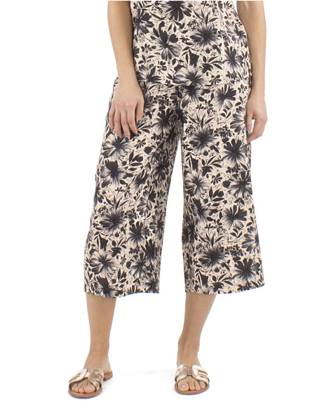 Pantalon court viscose 3 boutons élastique dos imprimé Cassandra