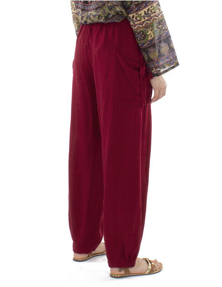 91% viscose 9% linen pants with pockets and elastic bottom