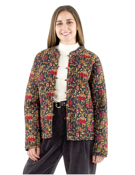 Cotton quilted and printed jacket