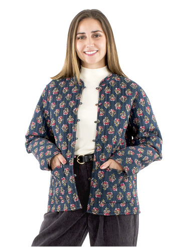Cotton quilted and printed jacket