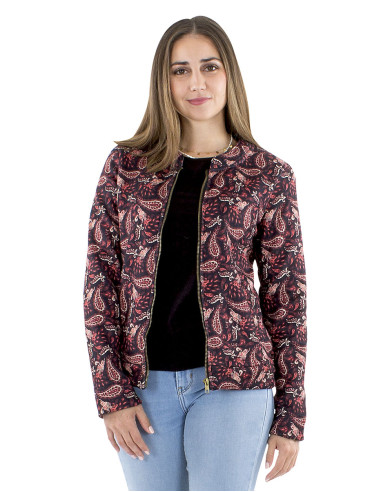 Veste maille 95% polyester 5% élasthanne imprimée fourrée