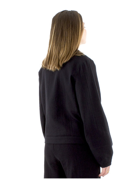 Veste coton brodée doublée coton