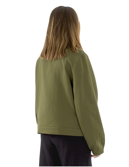 Veste coton brodée doublée coton