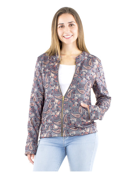 Knitted 95% polyester 5% elastane printed jacket
