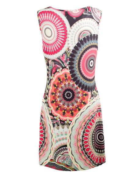 Straight-cut printed polyester knit dress
